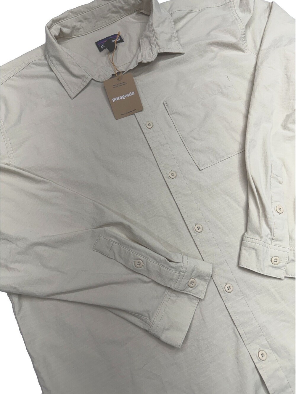 Patagonia Mens Nomader Long Sleeve Rip Stop Travel Shirt Pelican Sz XXL NWT $119